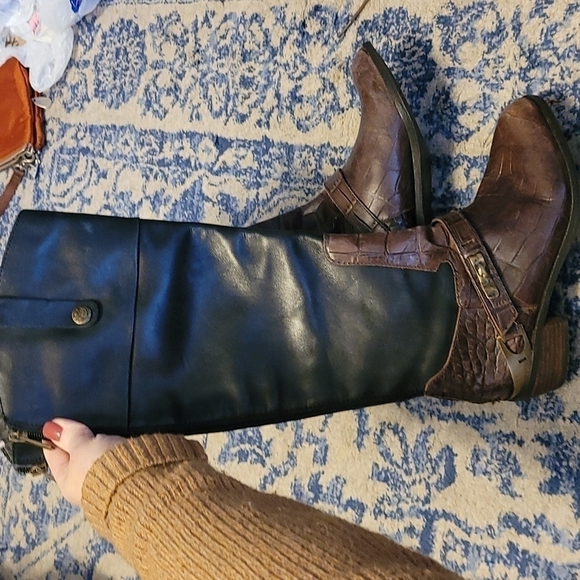 Sam Edelman brown black riding boots sz 5 new - Picture 1 of 8